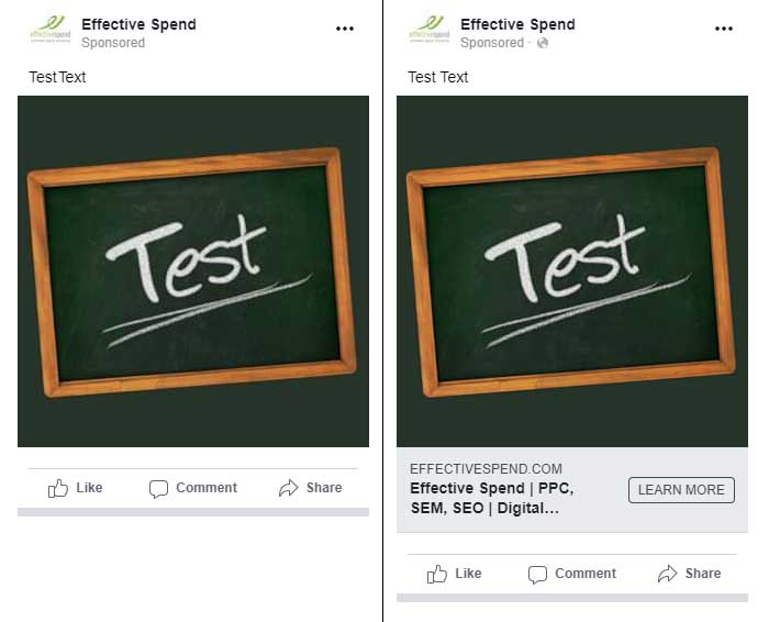 Facebook-Ads-with-and-without-a-Link