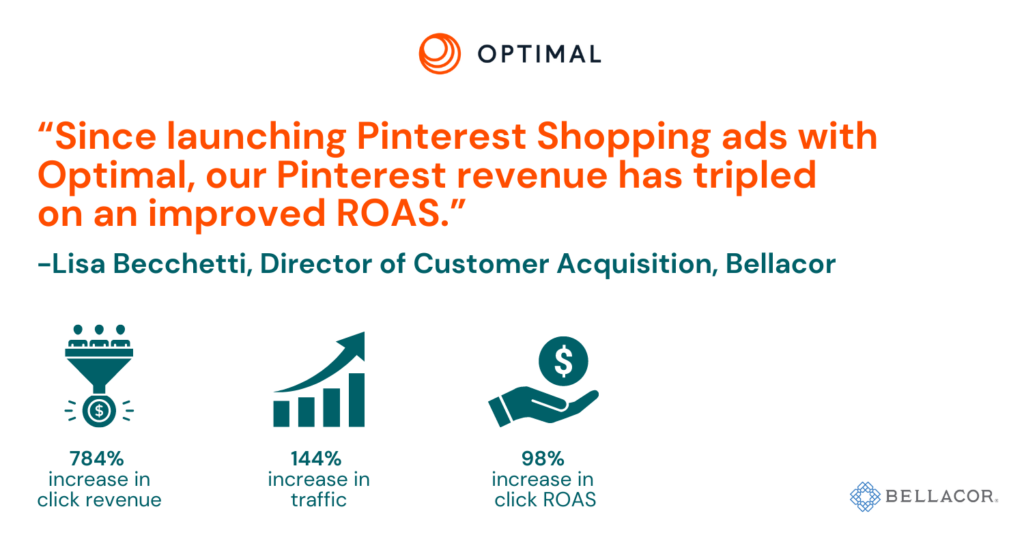 client testimonial: pinterest revenue tripled with Optimal